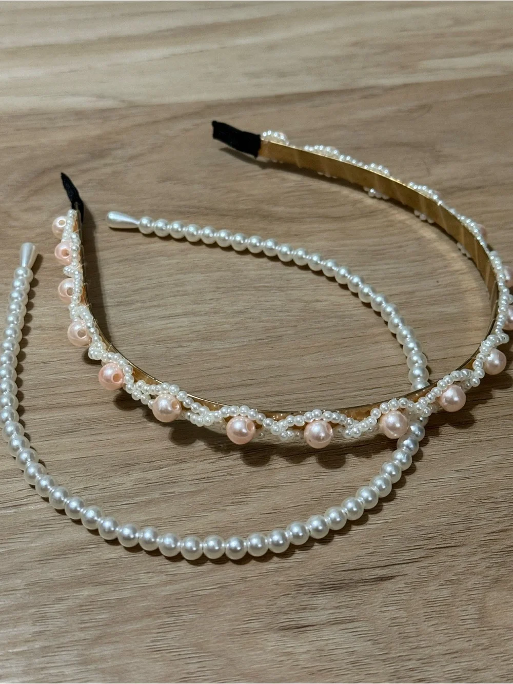 Source Unknown Pearl Headband Trio - White & Blush